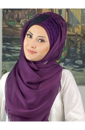 Dunkelviolett Praktischer Turban 4SAL61-03