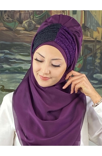 Dunkelviolett Praktischer Turban 4SAL61-03