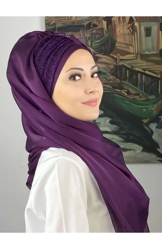 Dunkelviolett Praktischer Turban 4YDSAL44-10