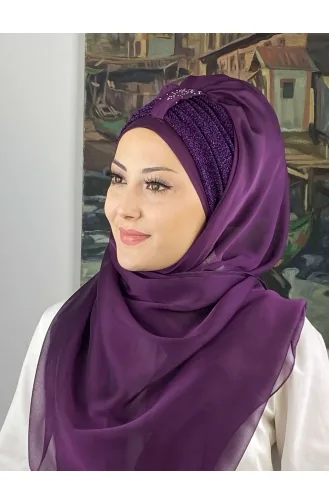 Dunkelviolett Praktischer Turban 4YDSAL44-10