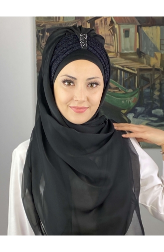 Black Ready to Wear Turban 4YDSAL44-03