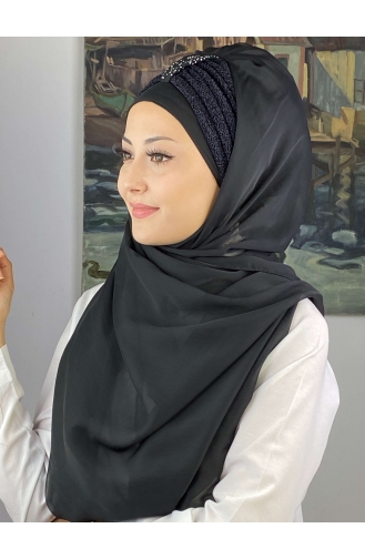 Black Ready to Wear Turban 4YDSAL44-03
