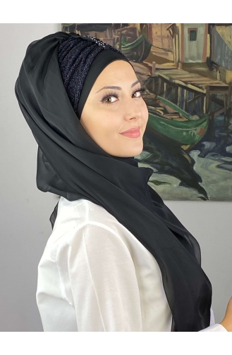 Black Ready to Wear Turban 4YDSAL44-03