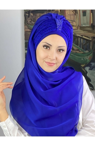 Saks-Blau Praktischer Turban 4YDSAL44-05