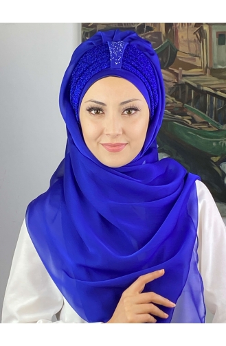 Saks-Blau Praktischer Turban 4YDSAL44-05