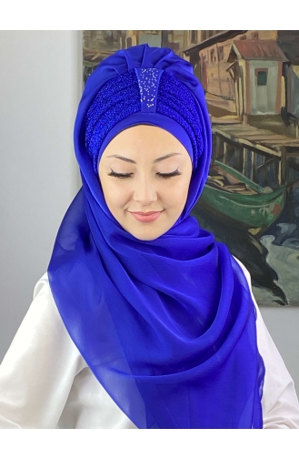 Saks-Blau Praktischer Turban 4YDSAL44-05