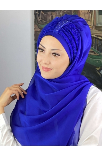 Saks-Blau Praktischer Turban 4YDSAL44-05