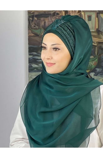 على استعداد لارتداء التوربان أخضر زمردي 4YDSAL44-07