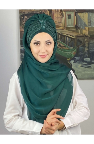 على استعداد لارتداء التوربان أخضر زمردي 4YDSAL44-07