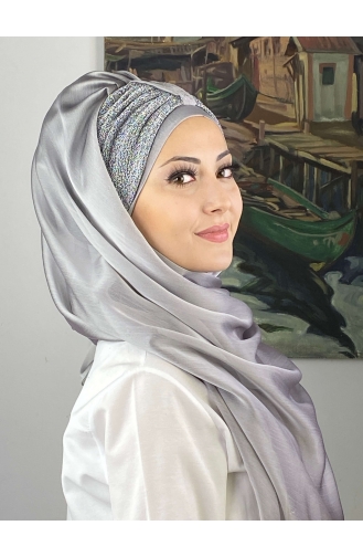Light Gray Ready to Wear Turban 4YDSAL44-09