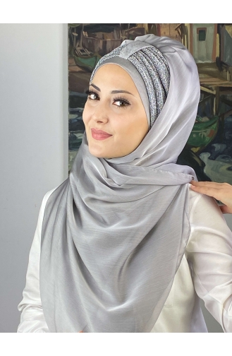 Light Gray Ready to Wear Turban 4YDSAL44-09