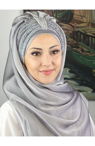 Light Gray Ready to Wear Turban 4YDSAL44-09