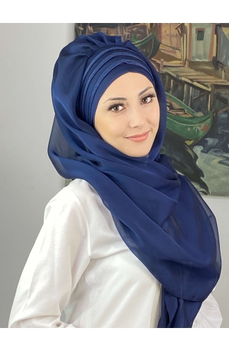 Turban Pret-a-Porter Bleu marine clair 4SAL30-11