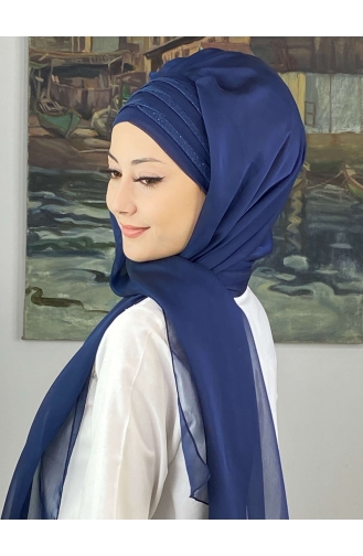 Turban Pret-a-Porter Bleu marine clair 4SAL30-11