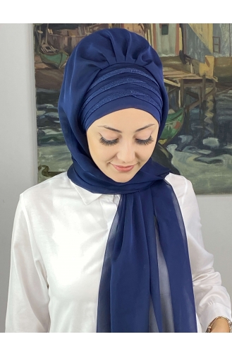 Turban Pret-a-Porter Bleu marine clair 4SAL30-11