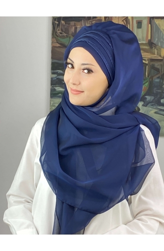 Turban Pret-a-Porter Bleu marine clair 4SAL30-11