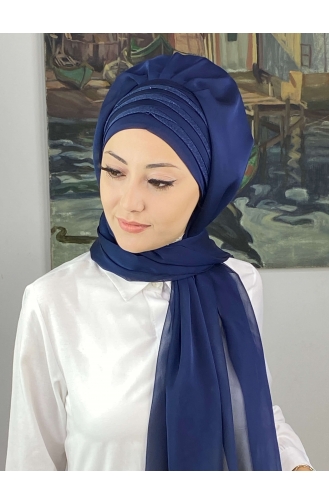 Turban Pret-a-Porter Bleu marine clair 4SAL30-11