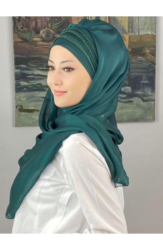 على استعداد لارتداء التوربان أخضر زمردي 4SAL30-12