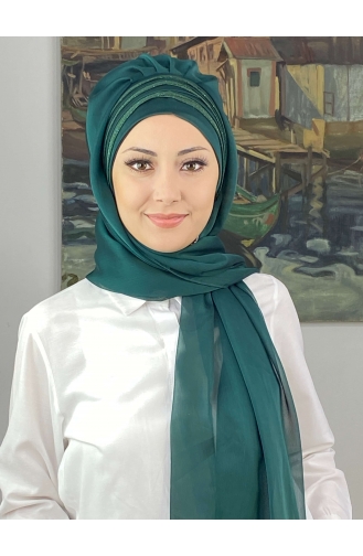 على استعداد لارتداء التوربان أخضر زمردي 4SAL30-12