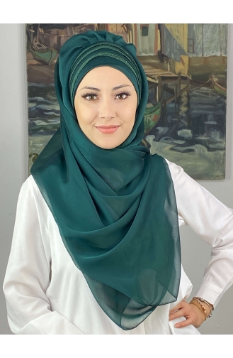 على استعداد لارتداء التوربان أخضر زمردي 4SAL30-12