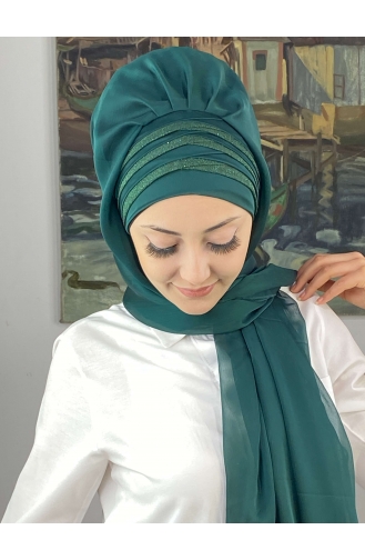 على استعداد لارتداء التوربان أخضر زمردي 4SAL30-12