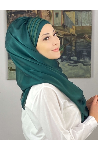 على استعداد لارتداء التوربان أخضر زمردي 4SAL30-12