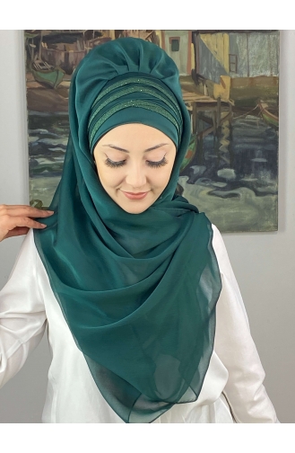 على استعداد لارتداء التوربان أخضر زمردي 4SAL30-12