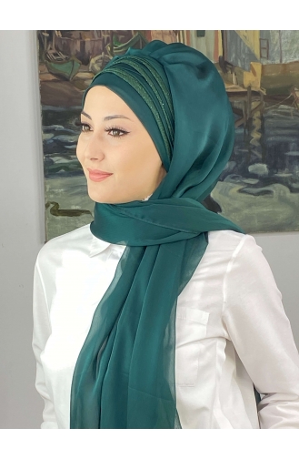 على استعداد لارتداء التوربان أخضر زمردي 4SAL30-12
