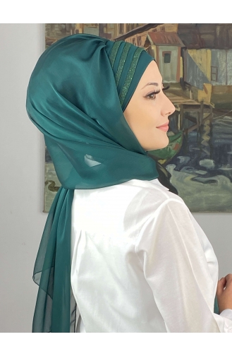 على استعداد لارتداء التوربان أخضر زمردي 4SAL30-12