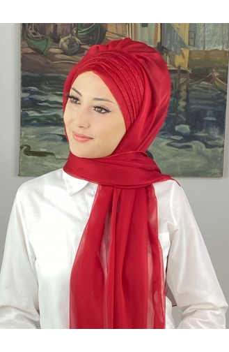 Red Ready to Wear Turban 4SAL30-13