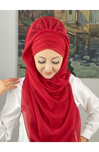 Red Ready to Wear Turban 4SAL30-13