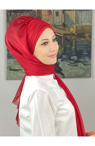 Red Ready to Wear Turban 4SAL30-13