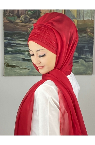 Red Ready to Wear Turban 4SAL30-13