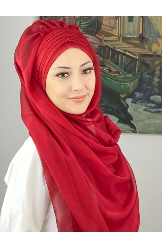 Red Ready to Wear Turban 4SAL30-13