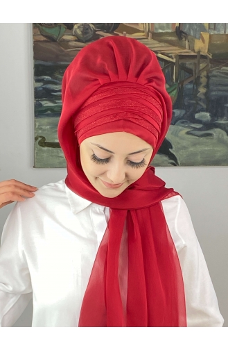 Red Ready to Wear Turban 4SAL30-13