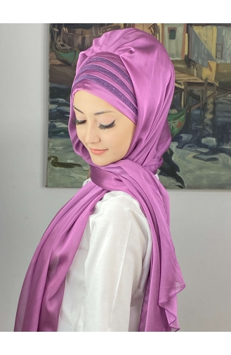 Turban Pret-a-Porter Couleur Lilas 4SAL30-01