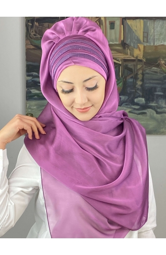 Turban Pret-a-Porter Couleur Lilas 4SAL30-01