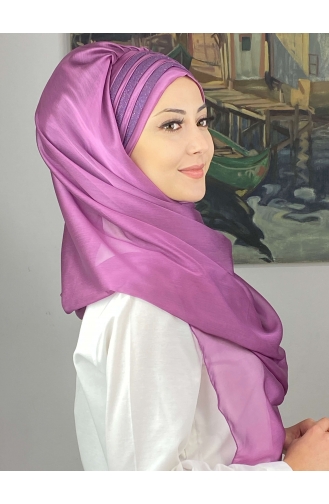 Turban Pret-a-Porter Couleur Lilas 4SAL30-01