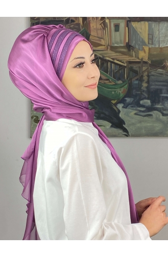 Turban Pret-a-Porter Couleur Lilas 4SAL30-01