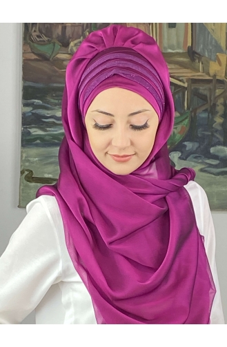 Fuchsia Ready to Wear Turban 4SAL30-02