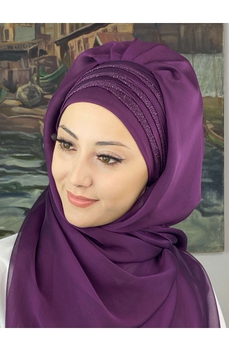 Dark Purple Ready to wear Turban 4SAL30-03