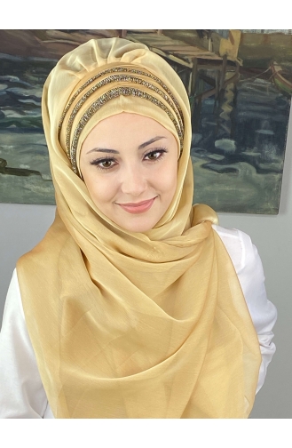 Light Gold Ready to Wear Turban 4SAL30-07