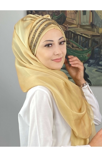 Light Gold Ready to Wear Turban 4SAL30-07