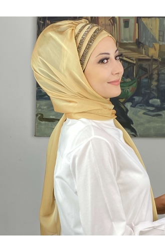 Light Gold Ready to Wear Turban 4SAL30-07