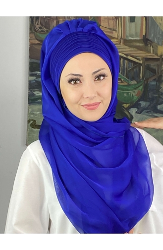 Topkapı Çapraz Drapeli Fransız Şifon Hazır Şal SBT4SAL15-13 Saks