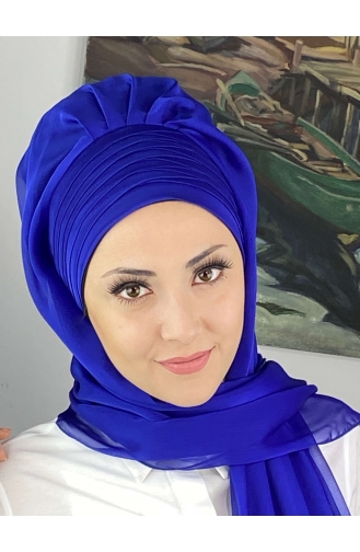 Topkapı Çapraz Drapeli Fransız Şifon Hazır Şal SBT4SAL15-13 Saks