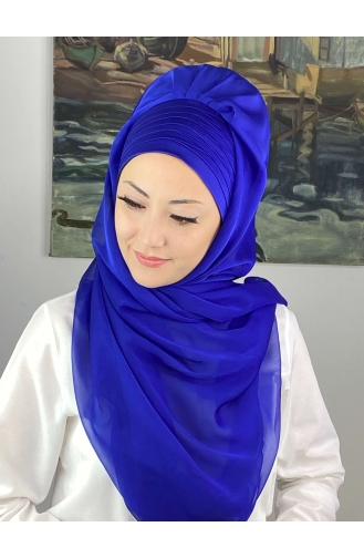 Topkapı Çapraz Drapeli Fransız Şifon Hazır Şal SBT4SAL15-13 Saks