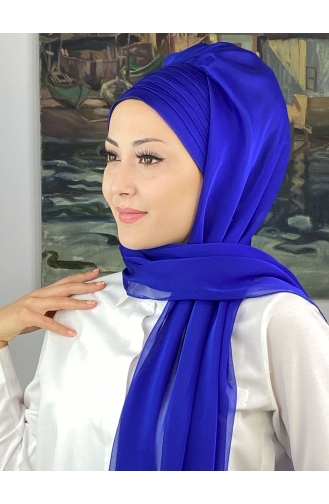 Topkapı Çapraz Drapeli Fransız Şifon Hazır Şal SBT4SAL15-13 Saks