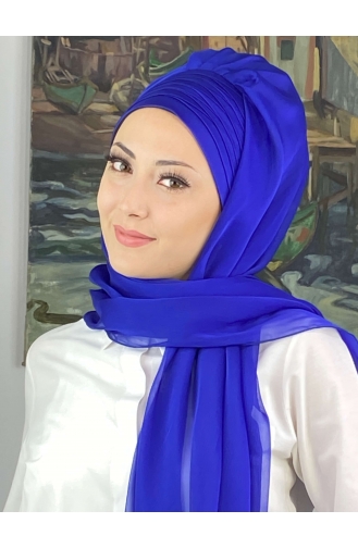 Topkapı Çapraz Drapeli Fransız Şifon Hazır Şal SBT4SAL15-13 Saks