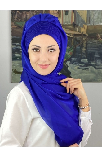 Topkapı Çapraz Drapeli Fransız Şifon Hazır Şal SBT4SAL15-13 Saks